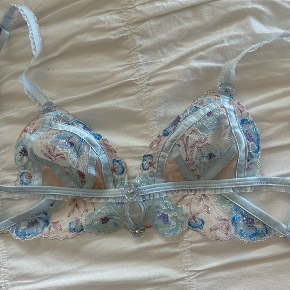 Light Blue Lace For Love and Lemons Bra